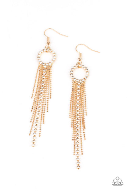 Pass the Glitter - gold - Paparazzi earrings