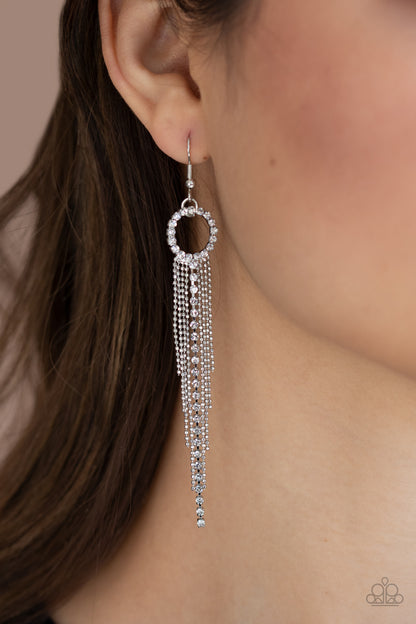 Pass the Glitter - white - Paparazzi earrings