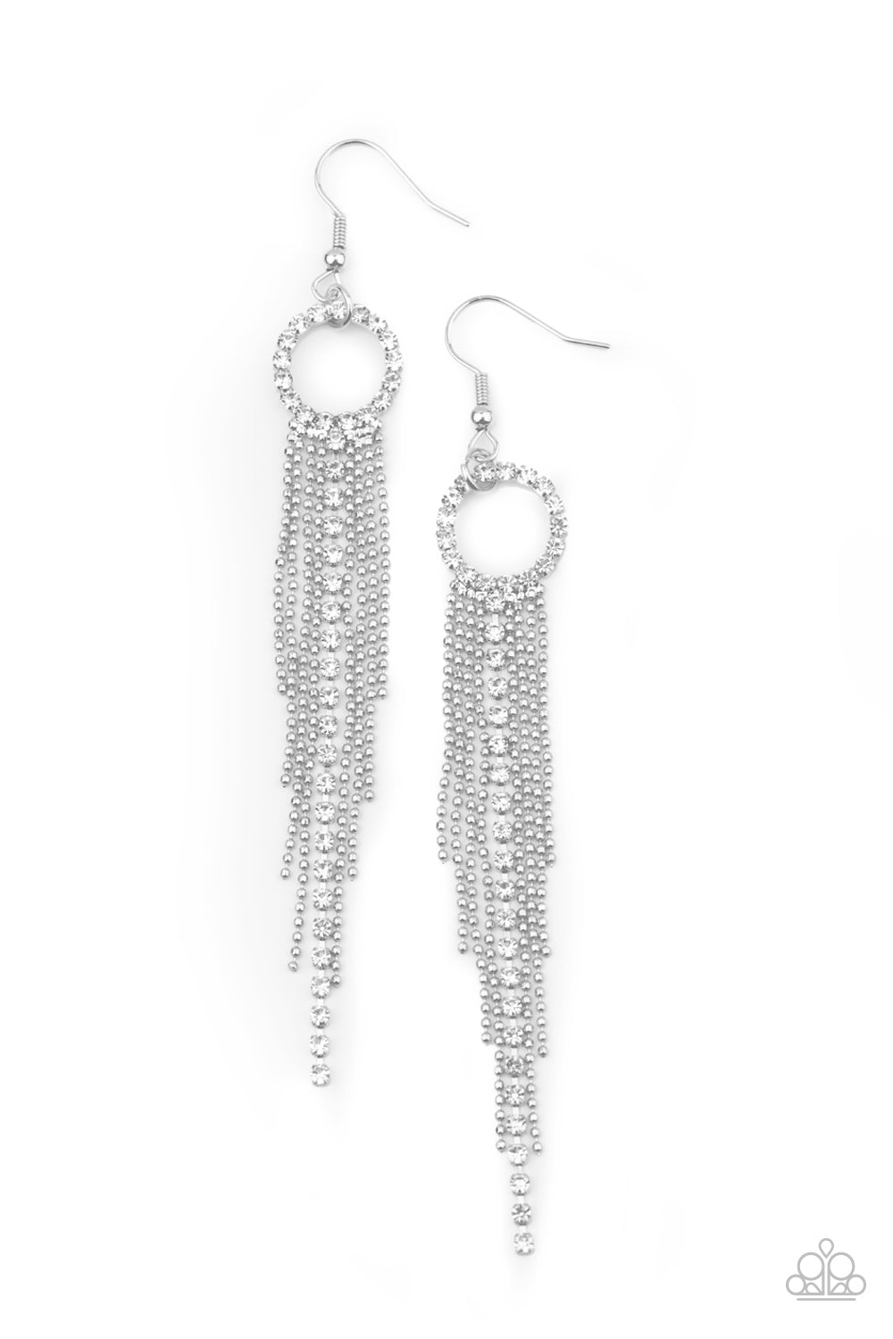 Pass the Glitter - white - Paparazzi earrings