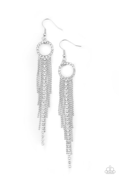 Pass the Glitter - white - Paparazzi earrings