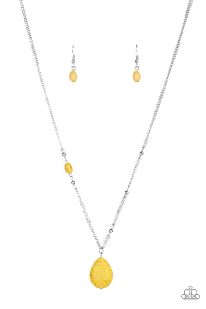 Peaceful Prairies - yellow - Paparazzi necklace