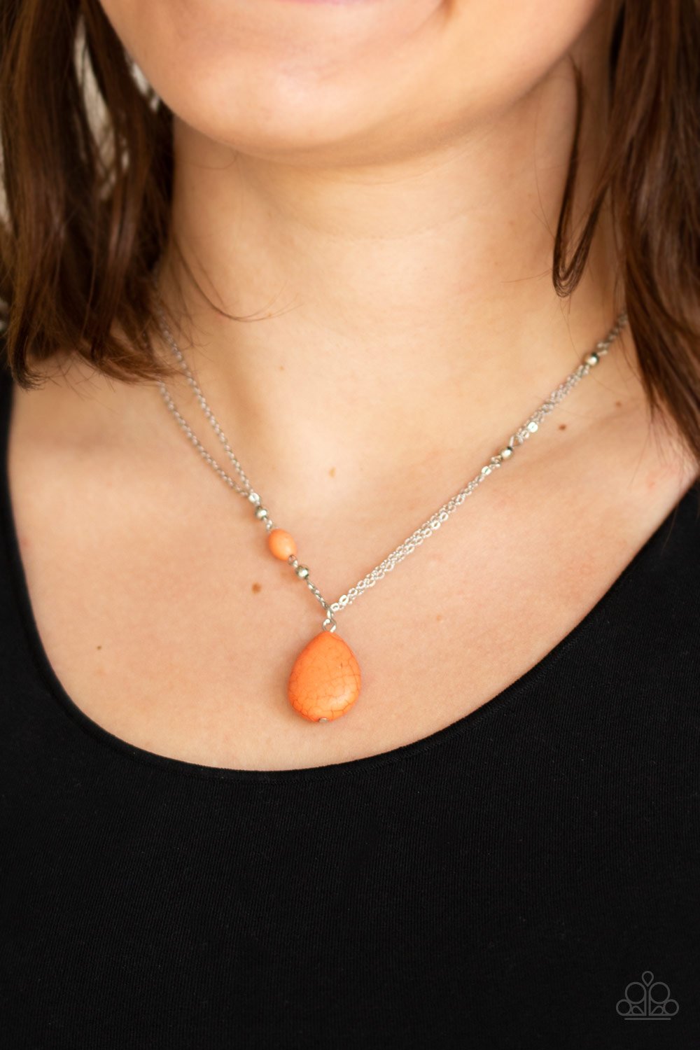 Peaceful Prairies-orange-Paparazzi necklace