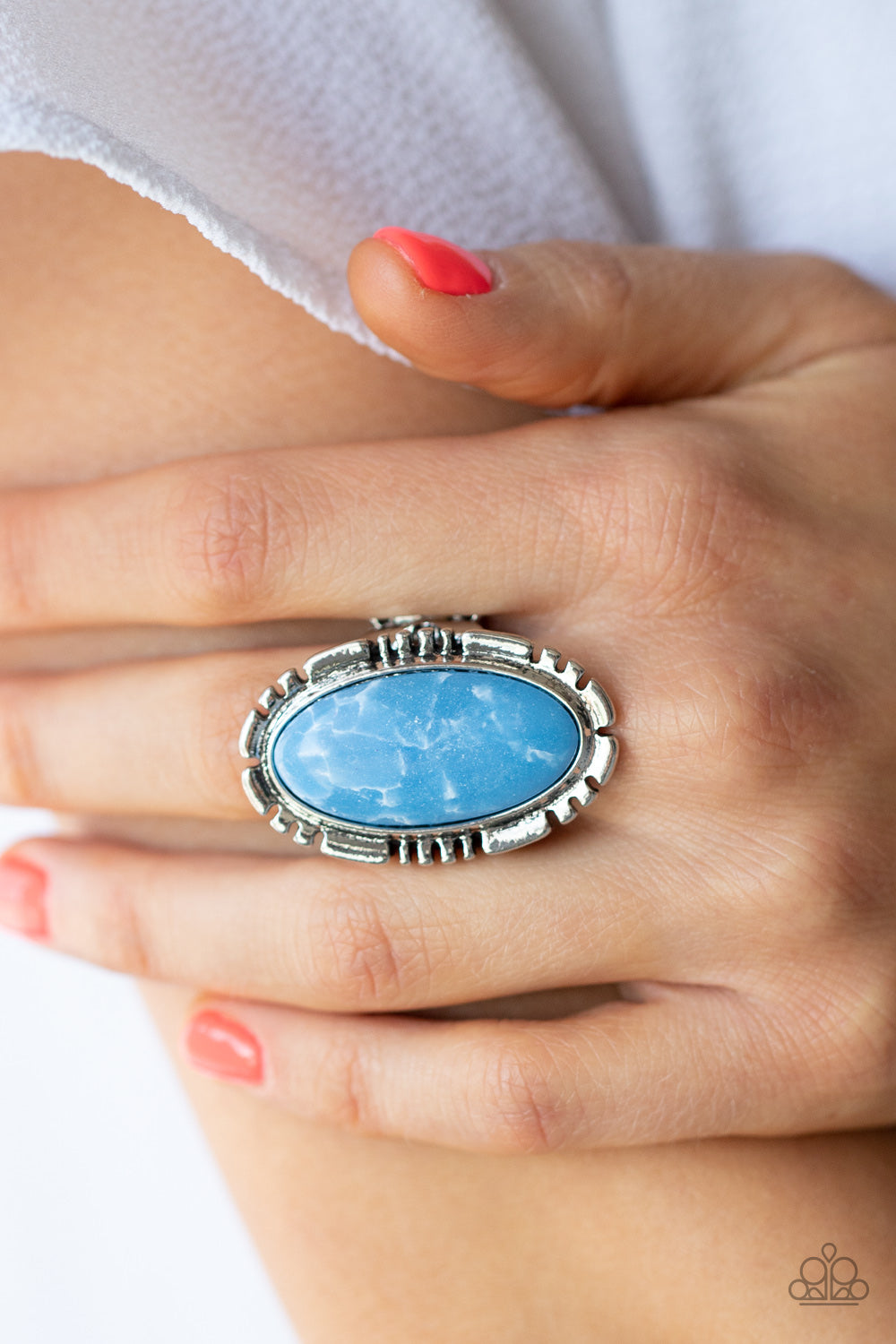 Peacefully Pioneer - blue - Paparazzi ring