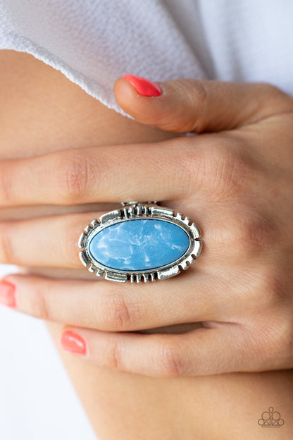 Peacefully Pioneer - blue - Paparazzi ring