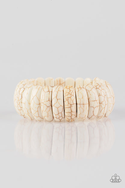 Peacefully Primal - white - Paparazz bracelet