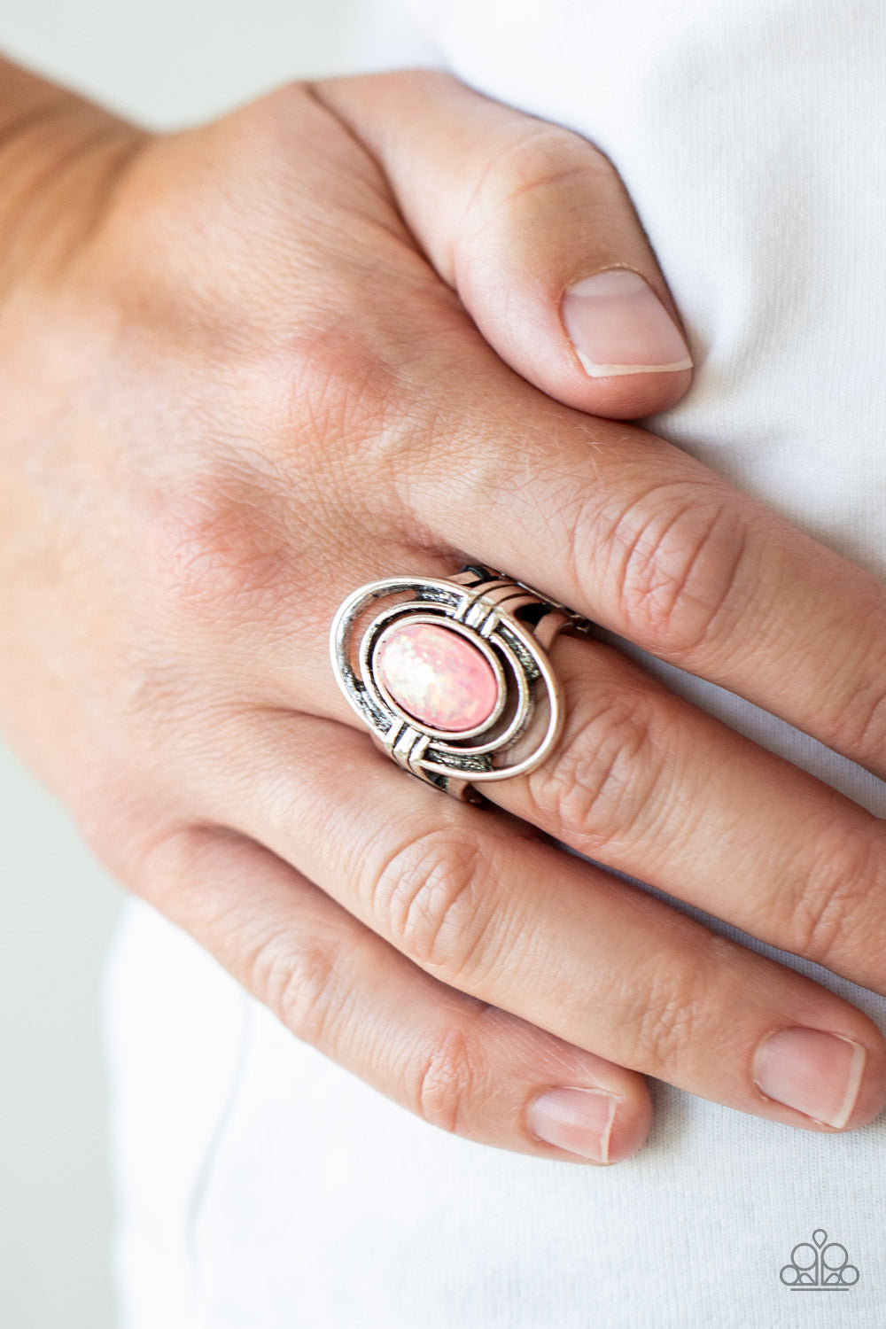 Peacefully Pristine - pink - Paparazzi ring