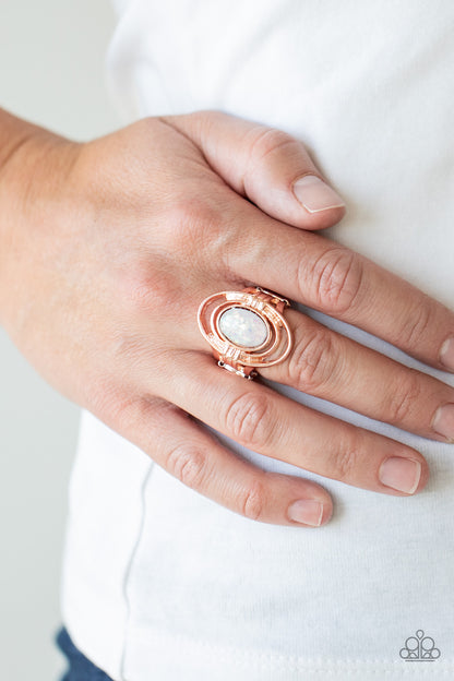 Peacefully Pristine - rose gold - Paparazzi ring
