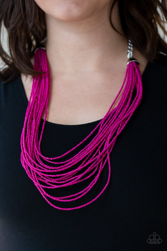 Peafefully Pacific - pink - Paparazzi necklace