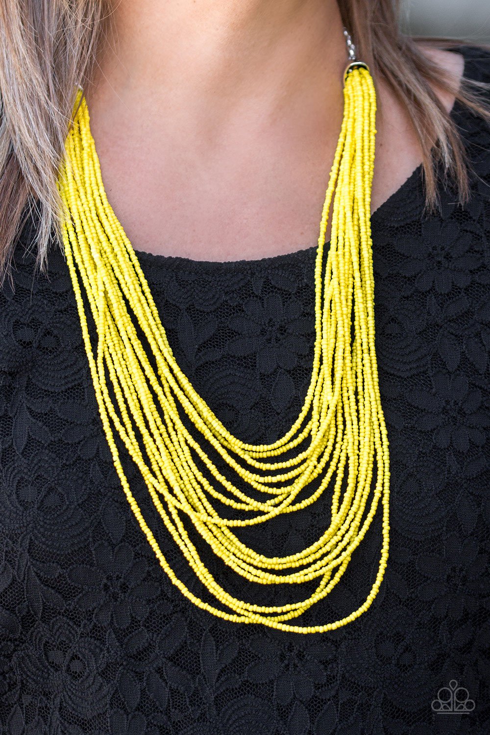Peacefully Pacific - yellow - Paparazzi necklace