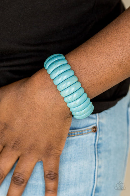Peacefully Primal-blue-Paparazzi bracelet