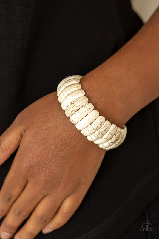 Peacefully Primal - white - Paparazz bracelet