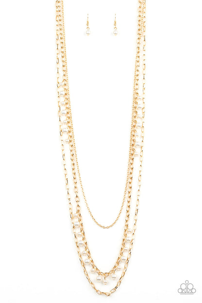 Pearl Pageant - gold - Paparazzi necklace