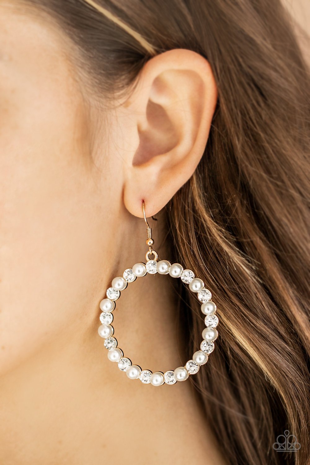 Pearl Palace-gold-Paparazzi earrings