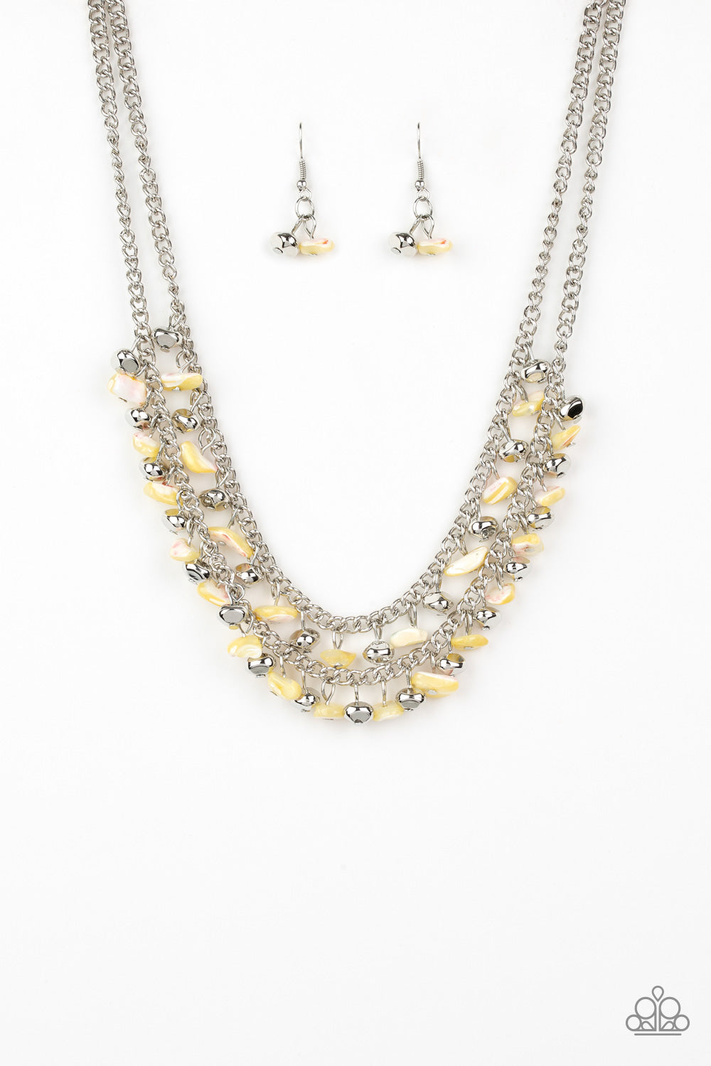 Pebble Pioneer - yellow - Paparazzi necklace