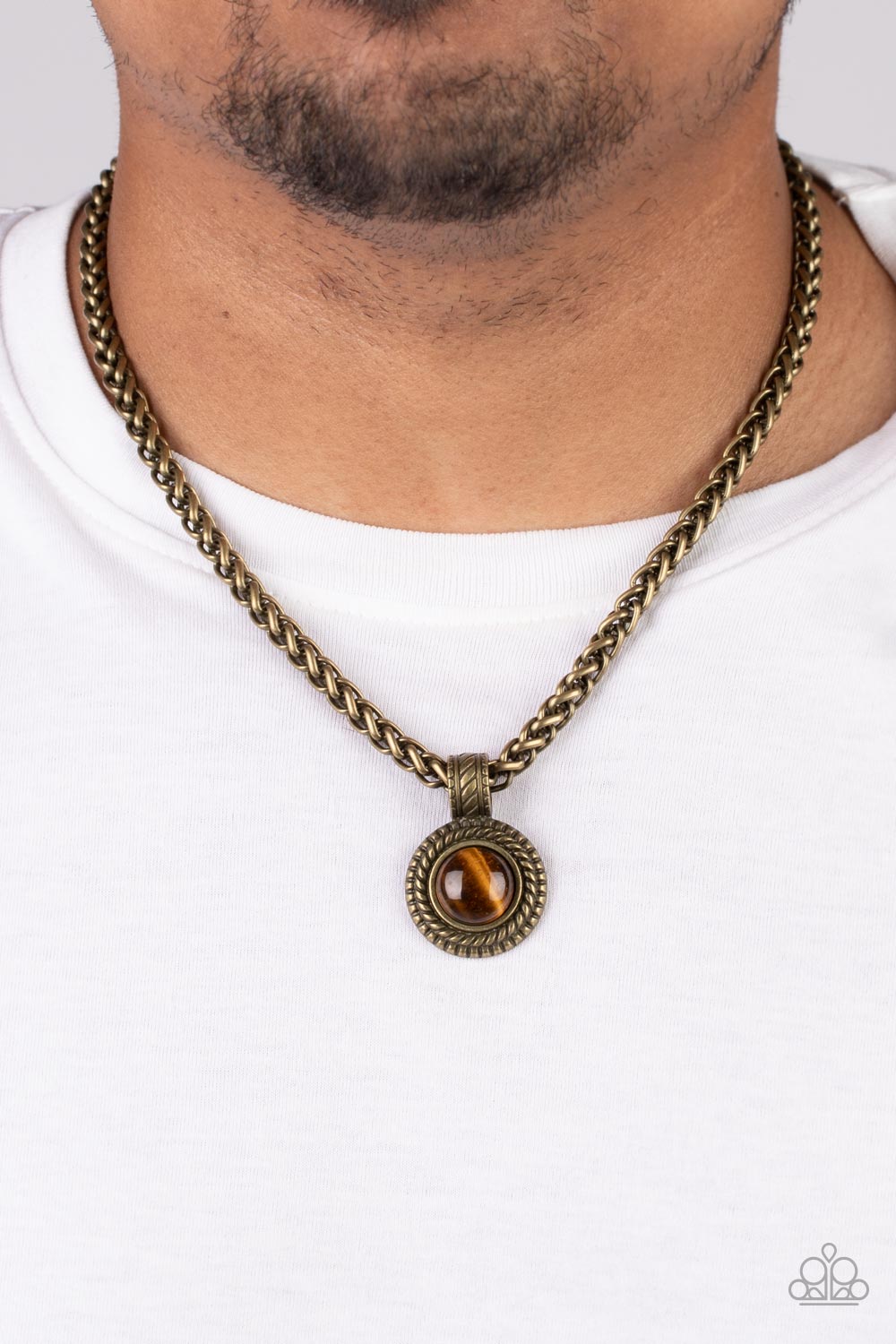 Pendant Dreams - brass - Paparazzi MENS necklace