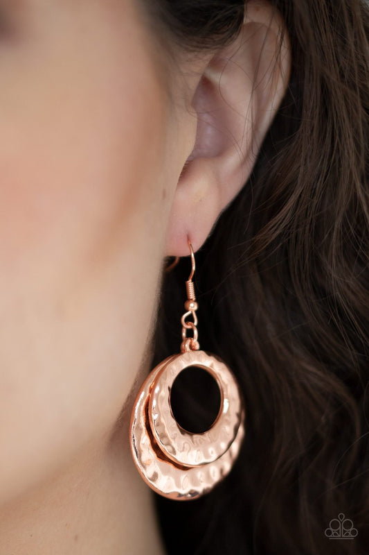 Perfectly Imperfect-copper-Paparazzi earrings