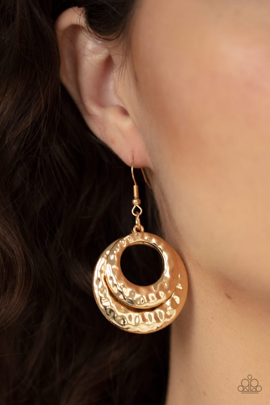 Perfectly Imperfect-gold-Paparazzi earrings
