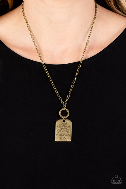 Persevering Philippians - brass - Paparazzi necklace