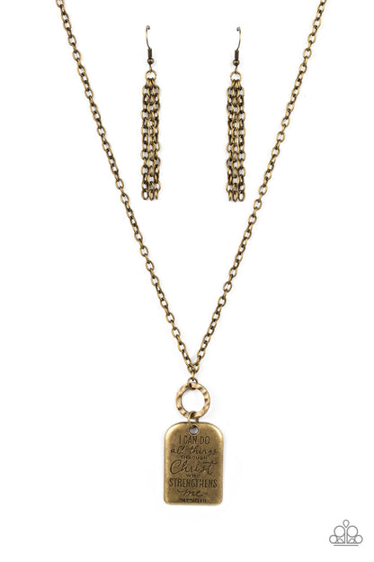 Persevering Philippians - brass - Paparazzi necklace