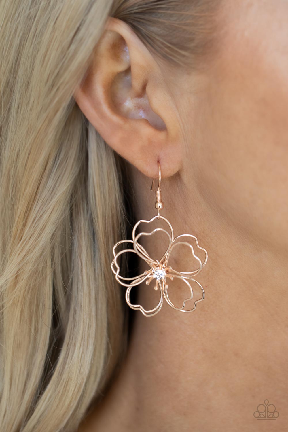 Petal Power - rose gold - Paparazzi earrings