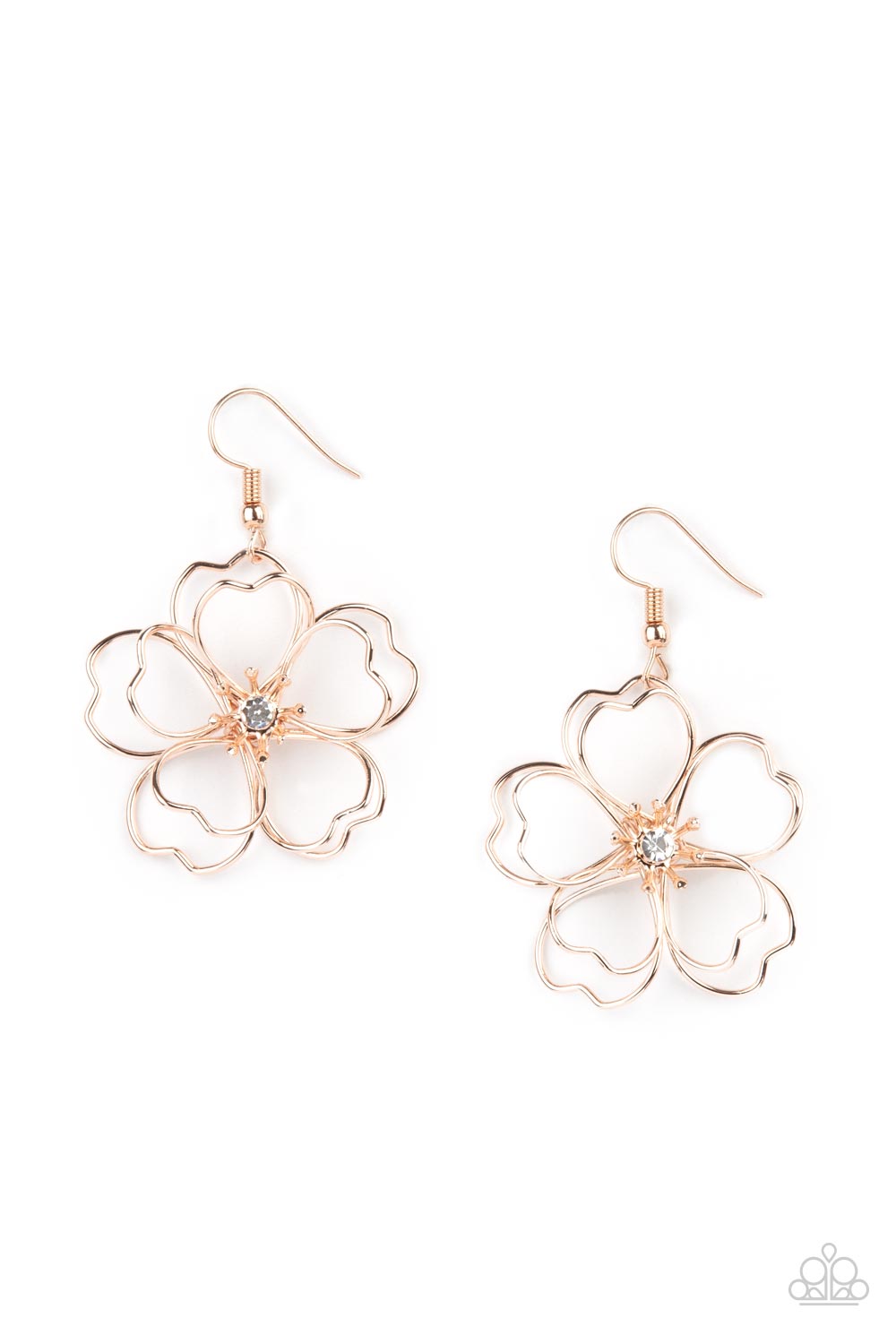 Petal Power - rose gold - Paparazzi earrings