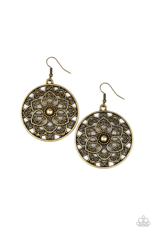 Petal Prana - brass - Paparazzi earrings