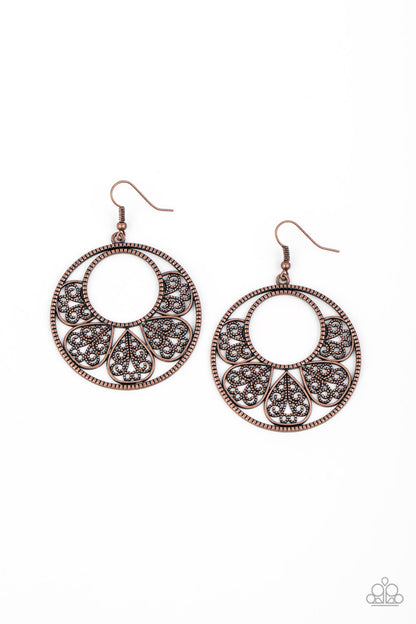 Petal Promenade - copper - Paparazzi earrings