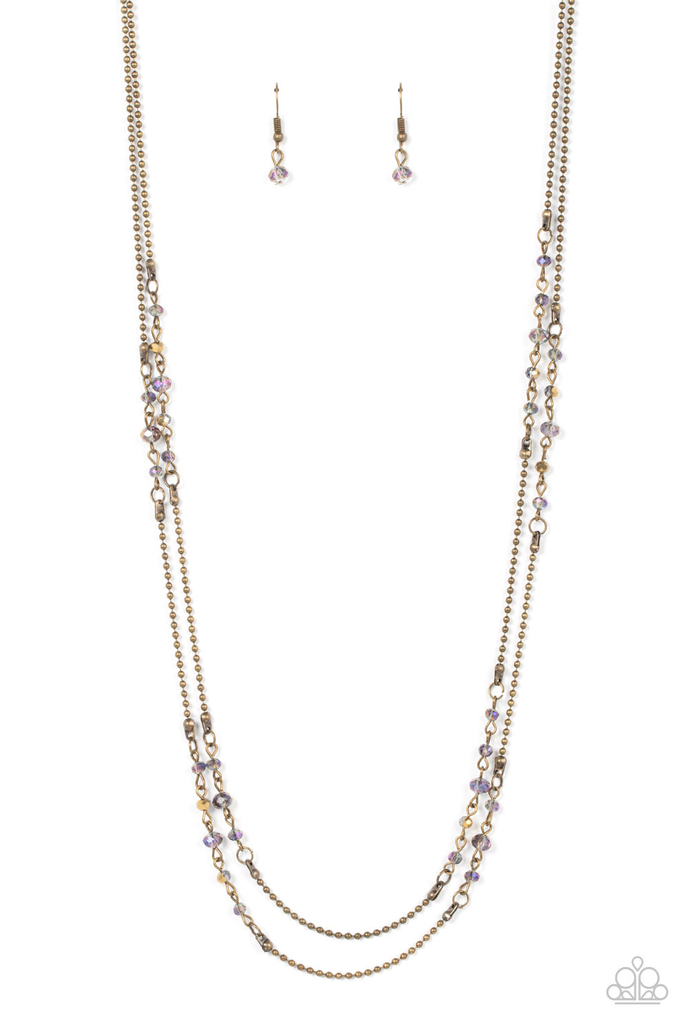 Petitely Prismatic - brass - Paparazzi necklace