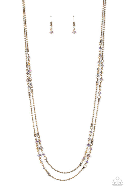 Petitely Prismatic - brass - Paparazzi necklace
