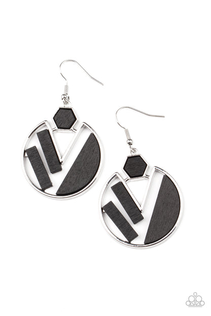 Petrified Posh - black - Paparazzi earrings