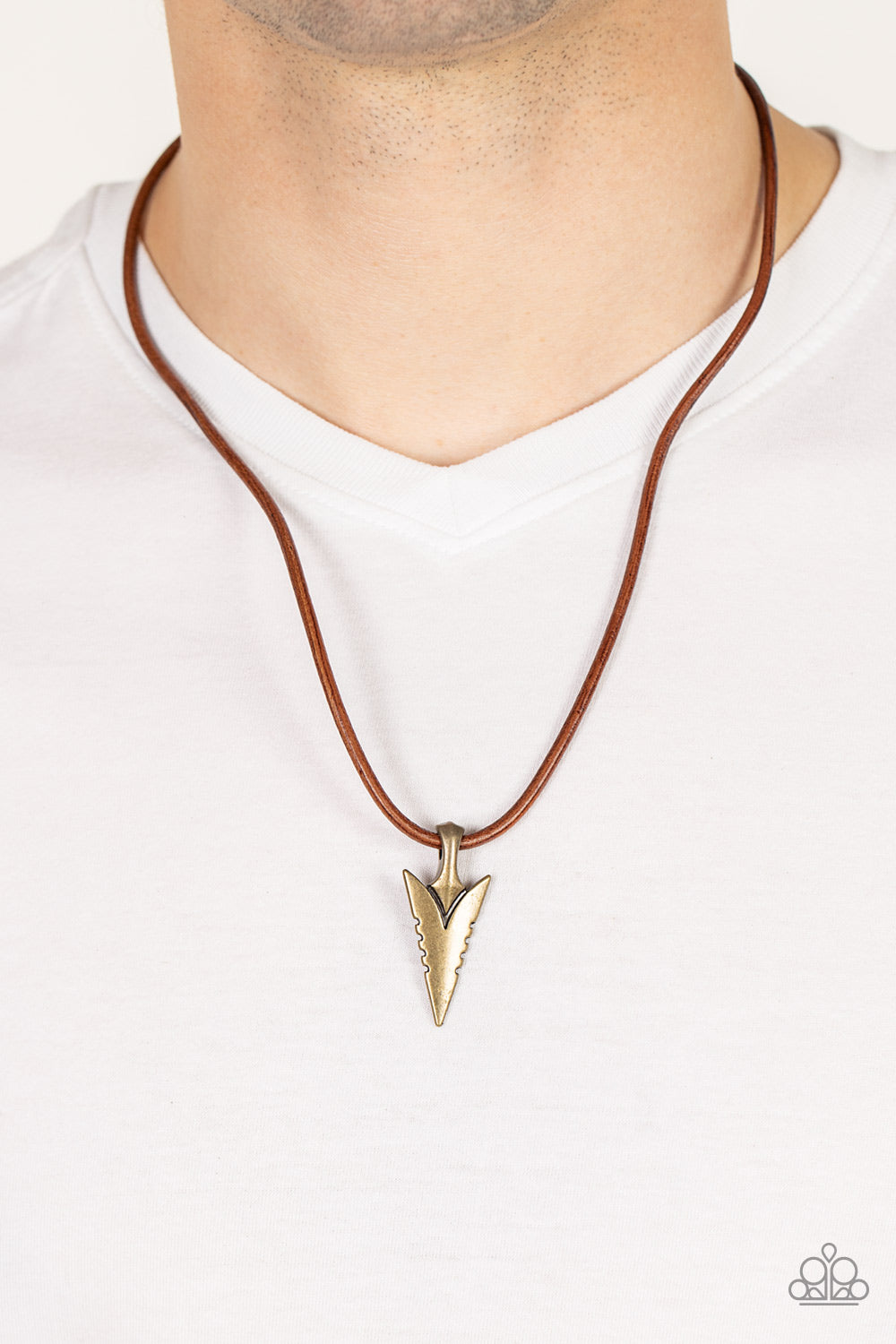 Pharaohs Arrow - brass - Paparazzi MENS necklace