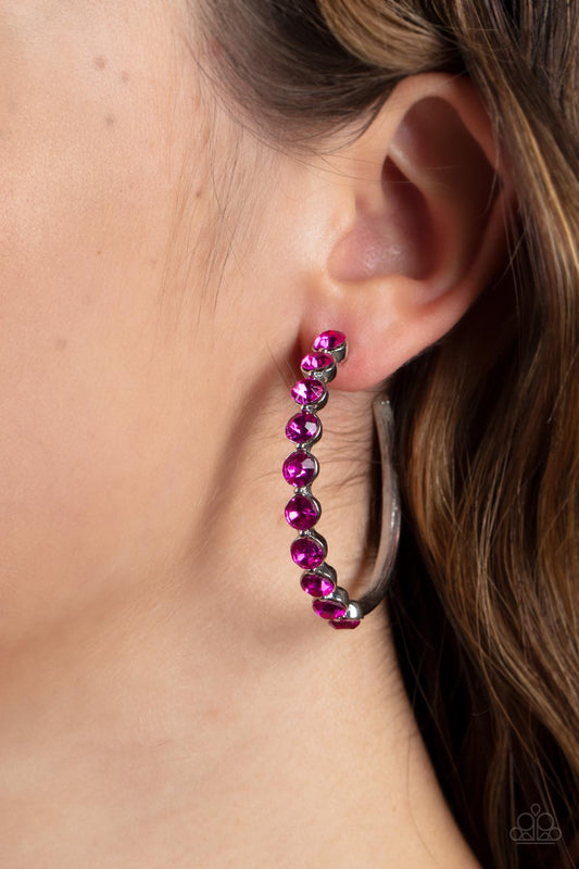 Photo Finish - pink - Paparazzi earrings