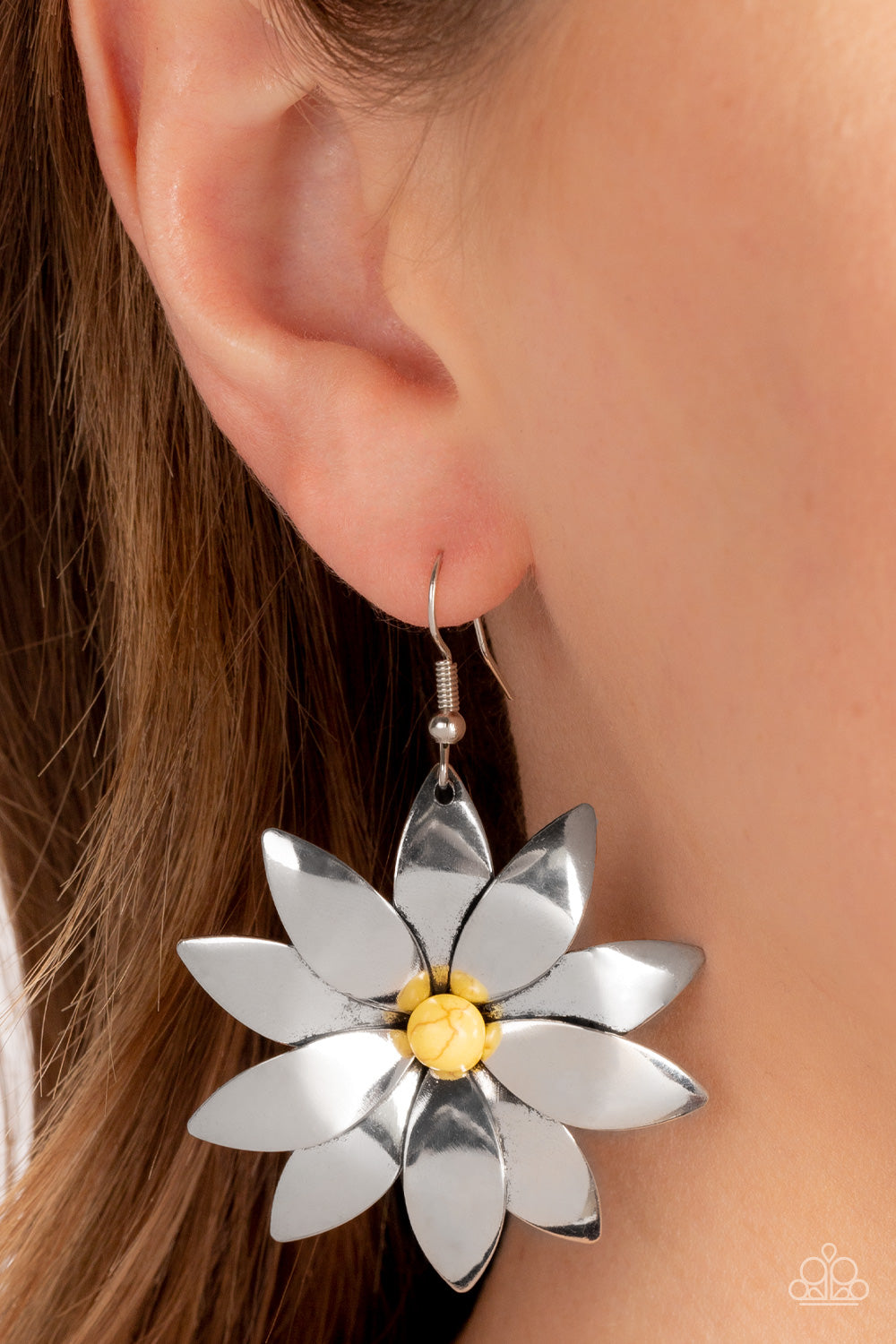 Pinwheel Prairies - yellow - Paparazzi earrings