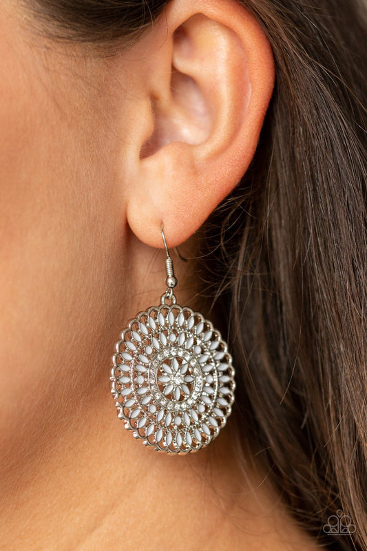 Pinwheel and Deal-silver-Paparazzi earrings