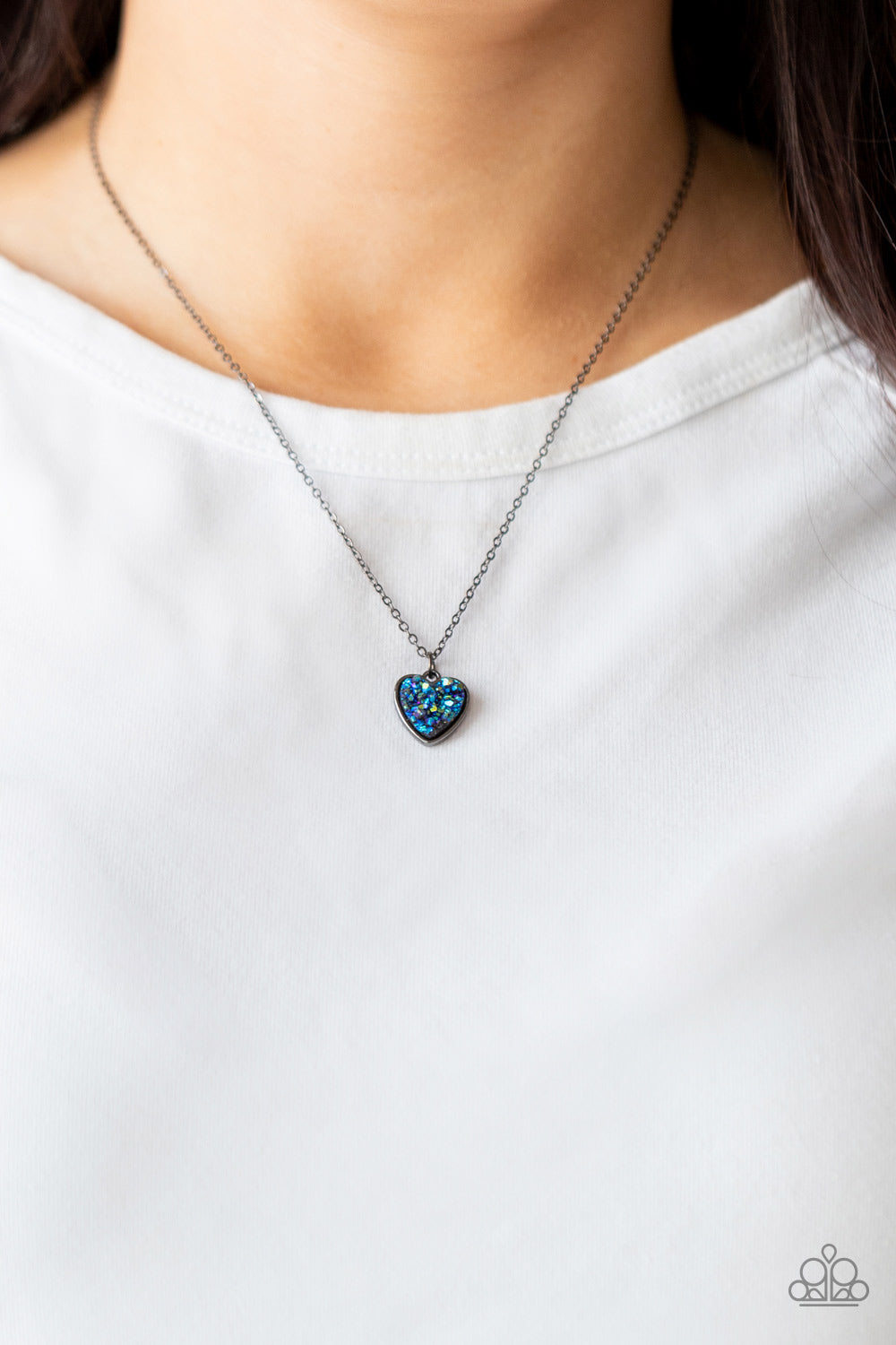 Pitter-Patter, Goes My Heart - blue - Paparazzi necklace