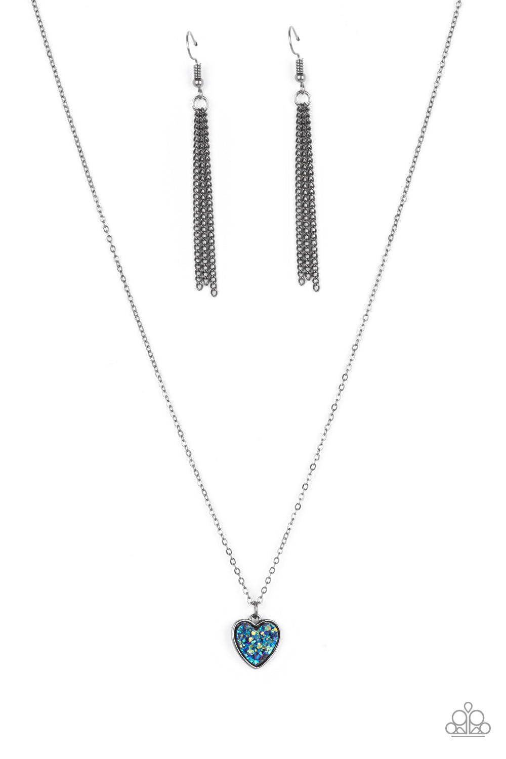 Pitter-Patter, Goes My Heart - blue - Paparazzi necklace