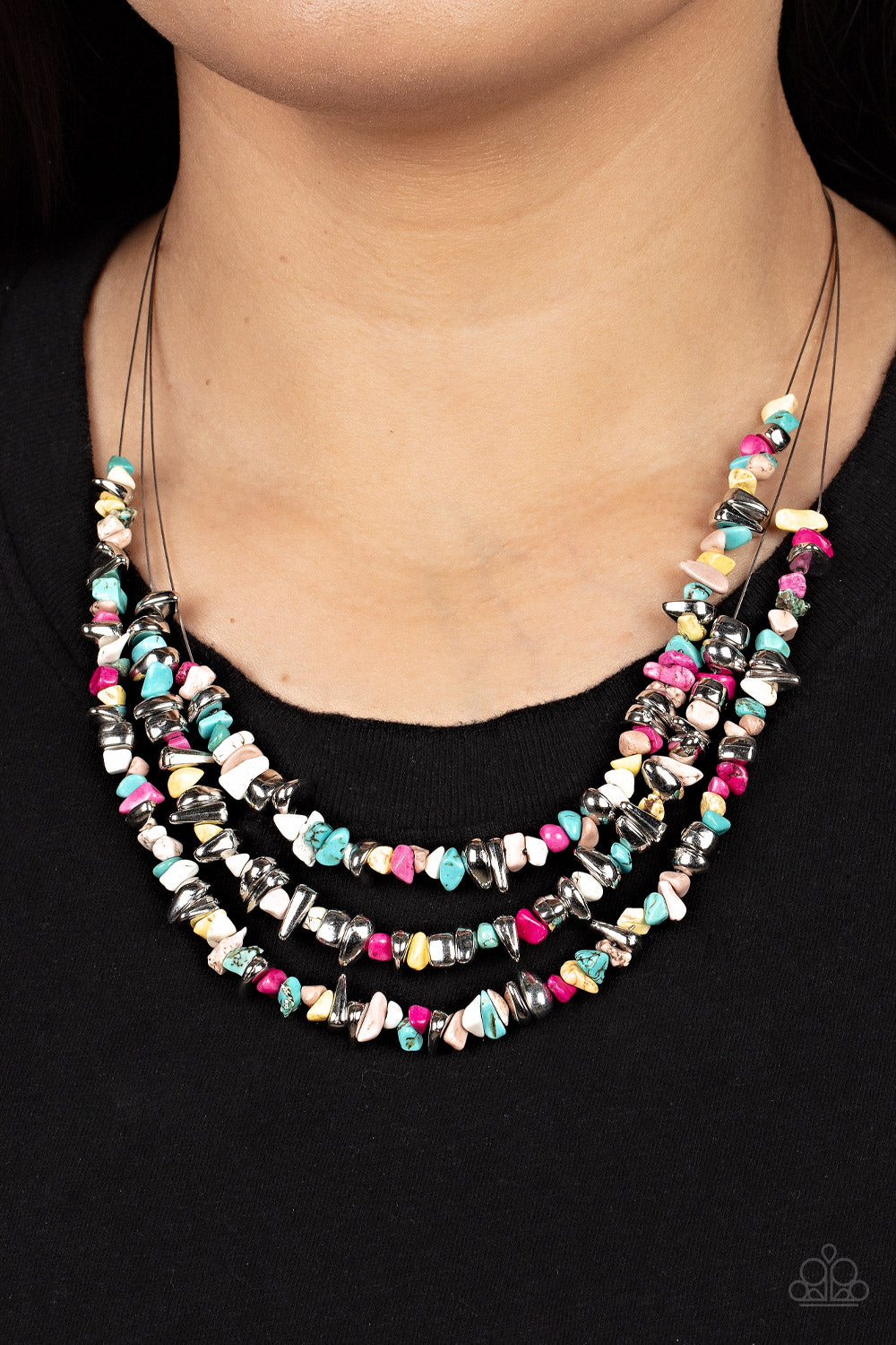 Placid Pebbles - multi - Paparazzi necklace