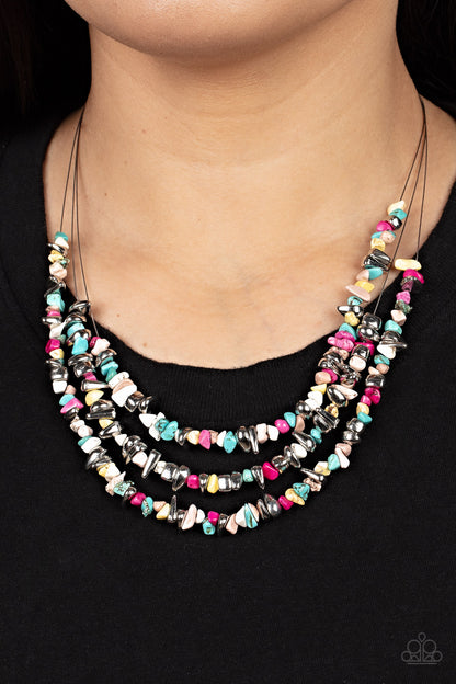 Placid Pebbles - multi - Paparazzi necklace