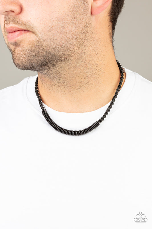 Plainly Primal - black - Paparazzi mens necklace
