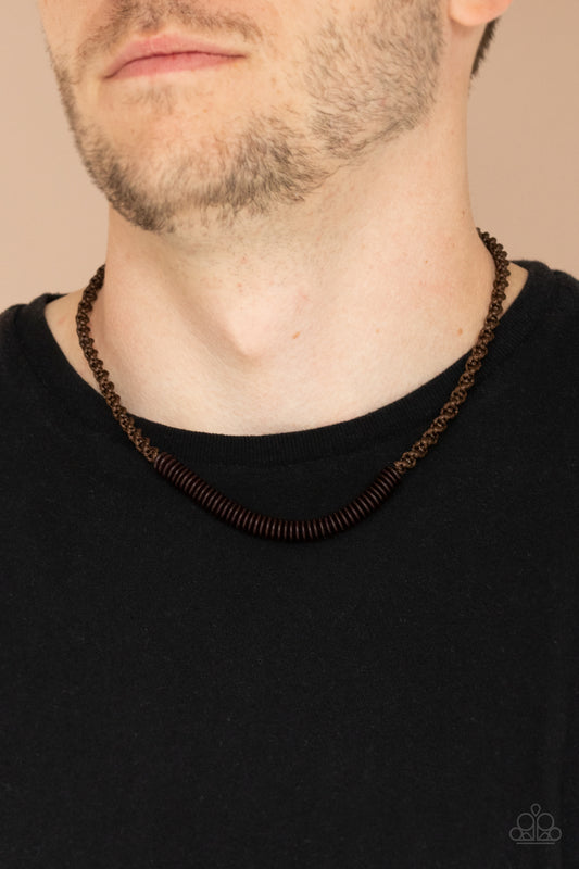 Plainly Primal - brown - Paparazzi men's necklace