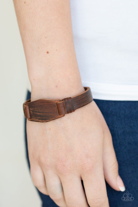 Plainly Pioneer-brown-Paparazzi bracelet
