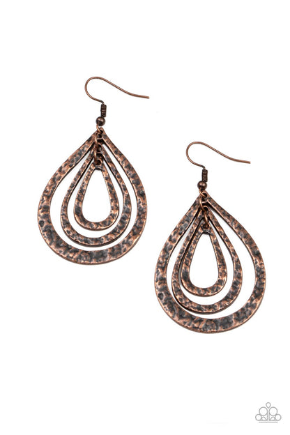 Plains Pathfinder - copper - Paparazzi earrings