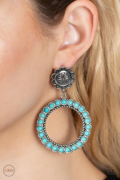 Playfully Prairie - blue - Paparazzi CLIP ON earrings