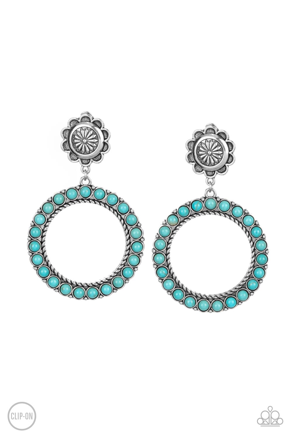 Playfully Prairie - blue - Paparazzi CLIP ON earrings
