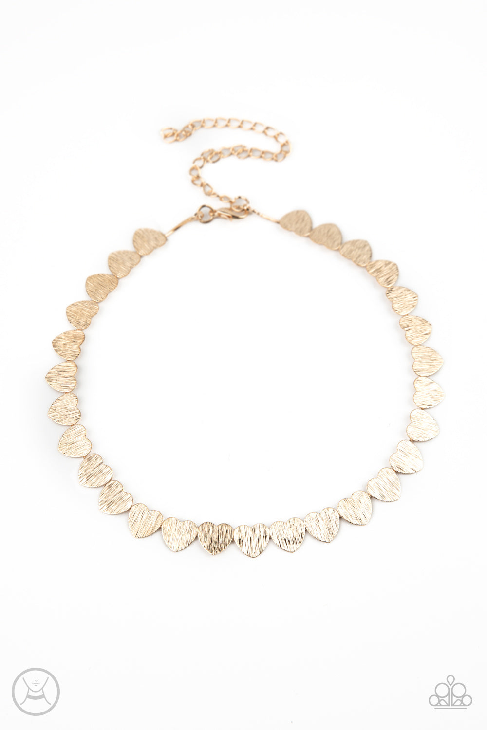 Playing HEART To Get - gold - Paparazzi necklace