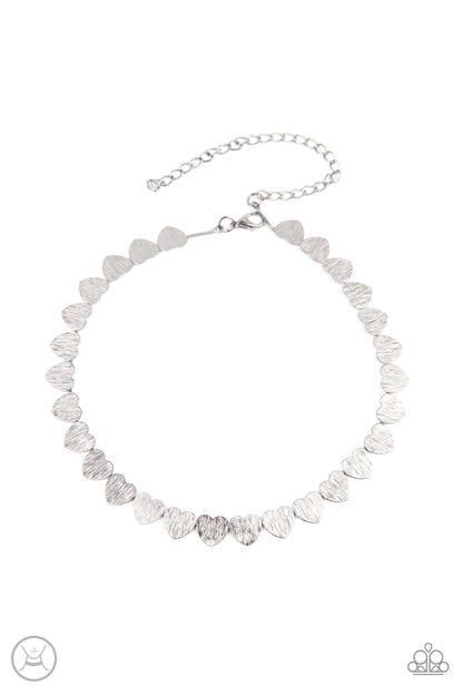 Playing HEART To Get - silver - Paparazzi necklace