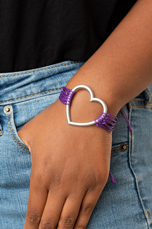 Playing With My HEARTSTRINGS - purple - Paparazzi bracelet