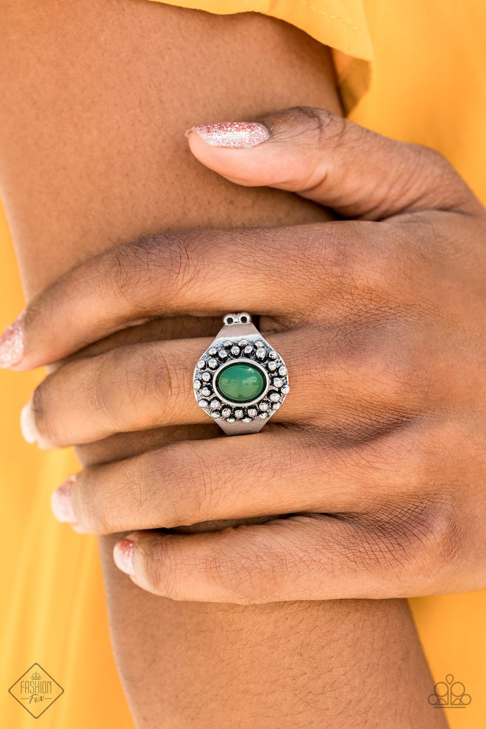 Please and Thank You-green-Paparazzi ring