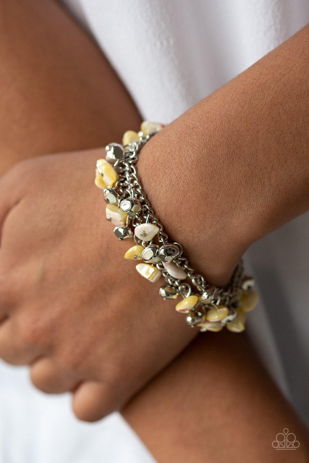 Plentiful Pebbles-yellow-Paparazzi bracelet