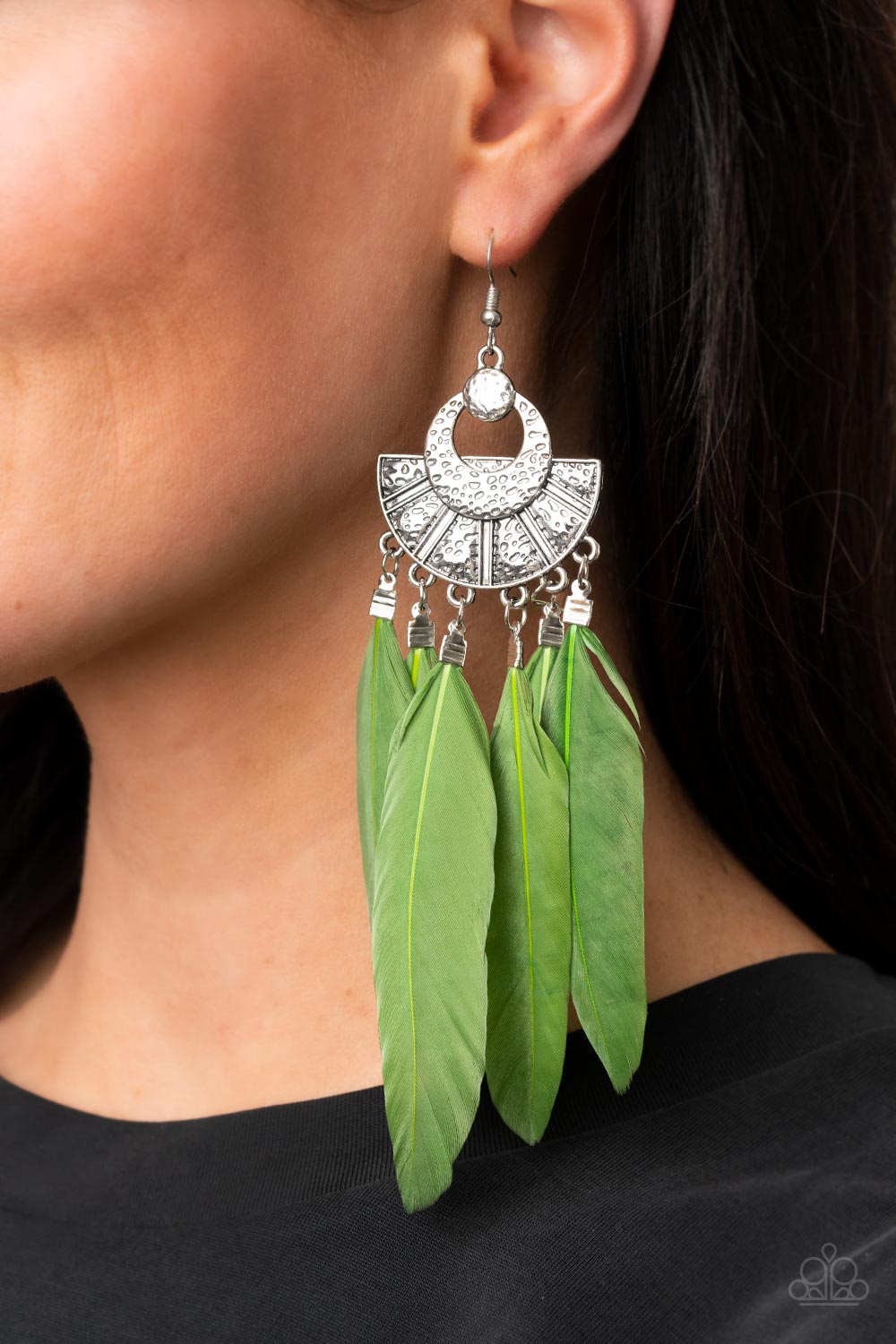 Plume Paradise - green - Paparazzi earrings
